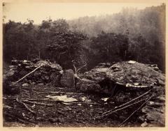 Interior View of Breastworks on Round Top, Gettysburg, Pennsylvania, July, 1863