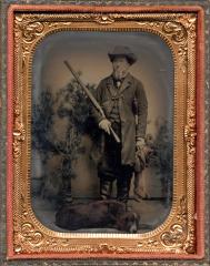 Hunter with his dog, circa 1860's